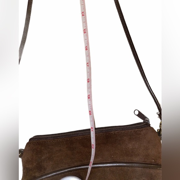 Dove Small Brown Suede Long Strap Vintage Purse - Picture 7 of 9